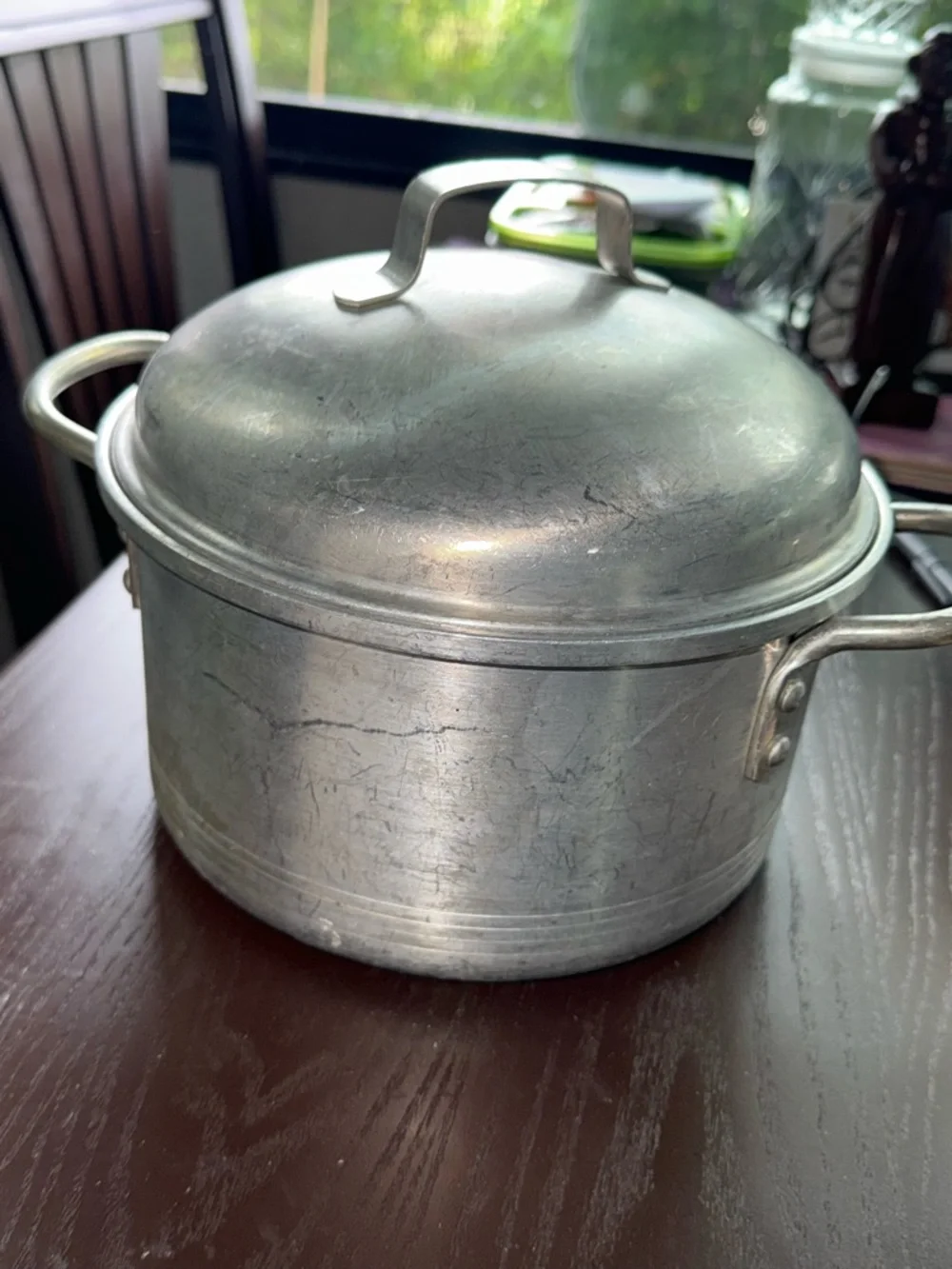 Vintage Leyse Aluminum 3-Piece 2 Qt Steamer Pot w/ Insert & Lid Campfire